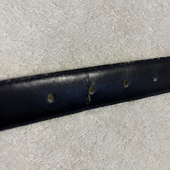 Vintage Christian Dior Blue Leather Belt with Gold-Tone Buckle M main image 12
